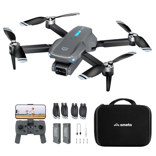 Ameta Drone con Telecamera 4K per Bambini e Adulti, S20 Lite Mini Droni Pieghevole con Motore Brushless/ 36min di Volo/Altitudine Mantenimento/Volo Circolare, Regalo per Uomo Ragazzo, Meno di 249g